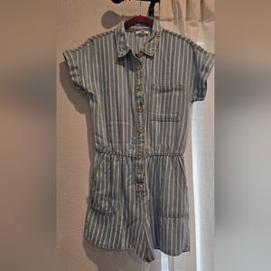 Blu Pepper Blue and White Striped Jumpsuit